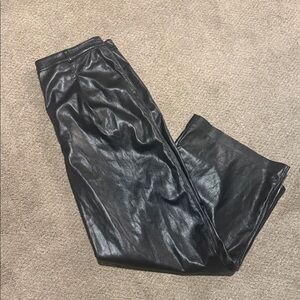 Black Women's Faux Leather Trousers